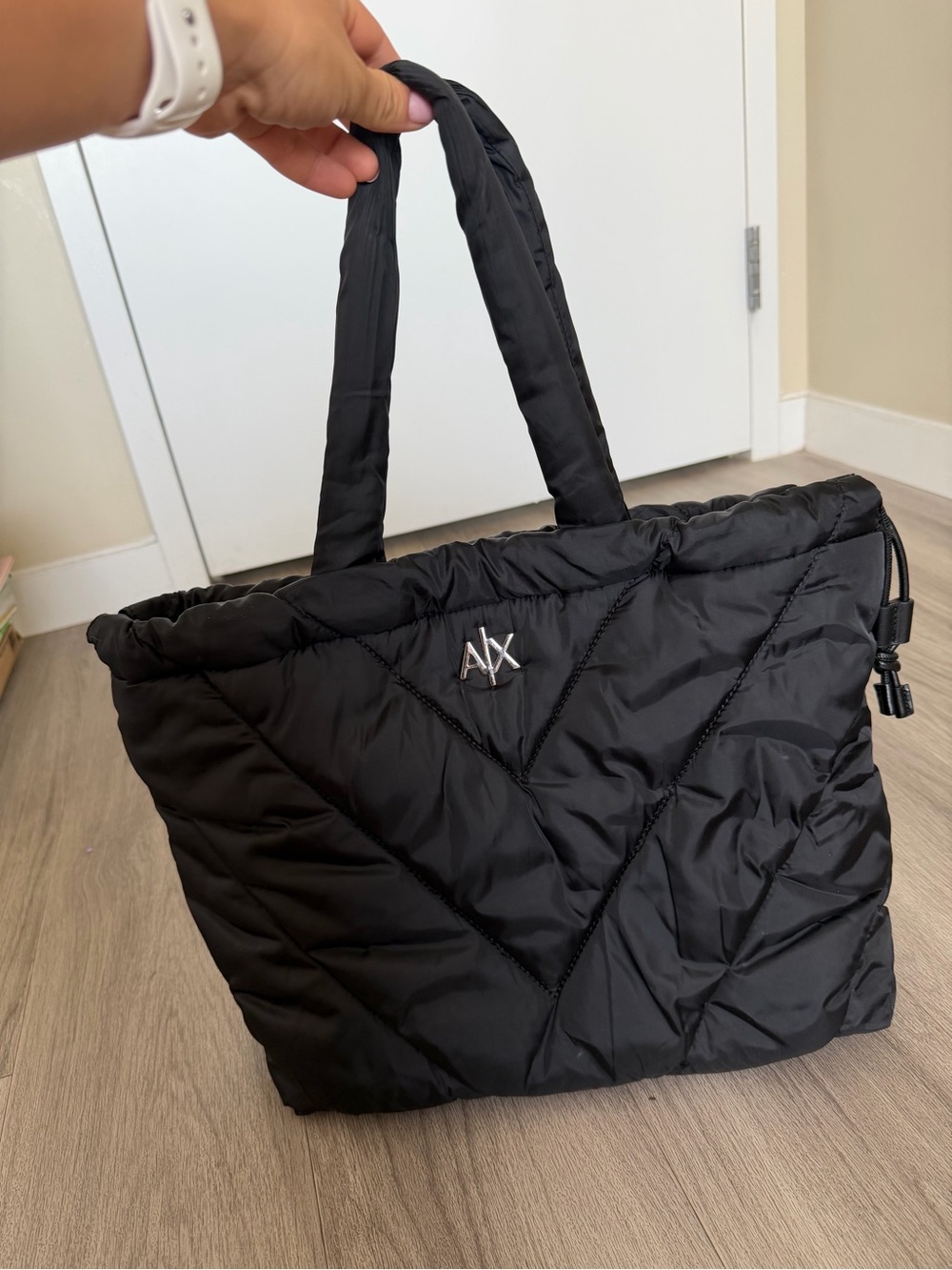 Armani Exchange Black Quilted Tote Bag - Bags